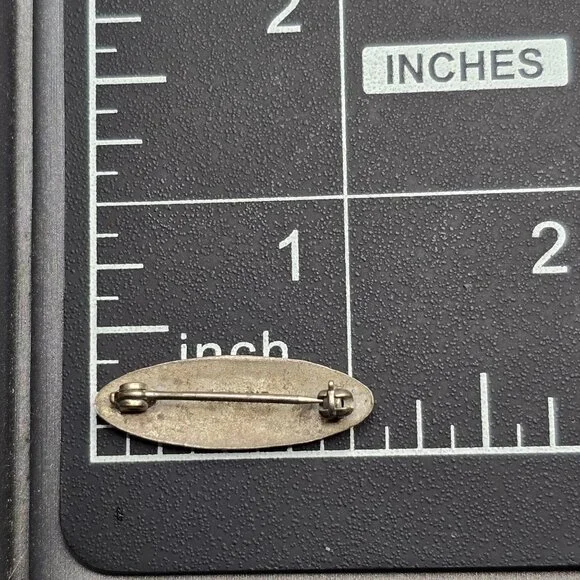 Antique Sterling Silver Guilloche Enamel Rose Brooch 1 1/8" Edwardian Blue Pink - Picture 7 of 10